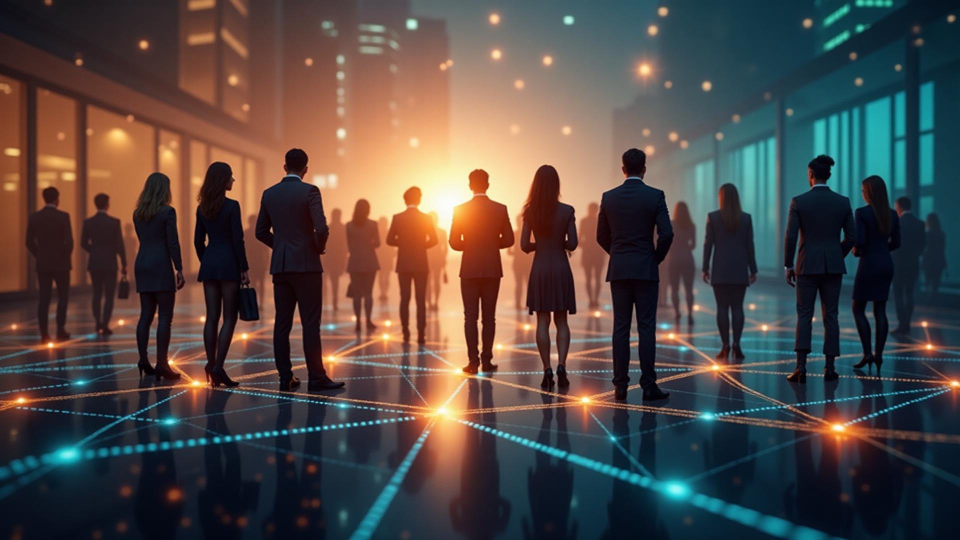 Network of people connected in community